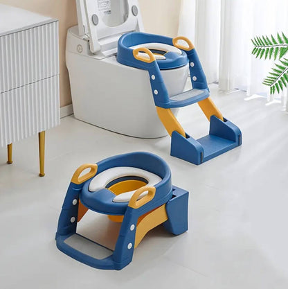 2-in-1 toilet trainer seat with a ladder and potty