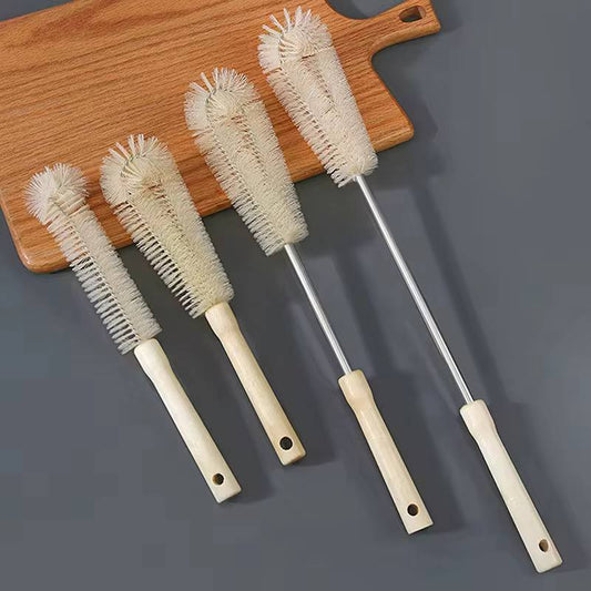 4 pcs Long Wooden handle bottle cleaning brushes