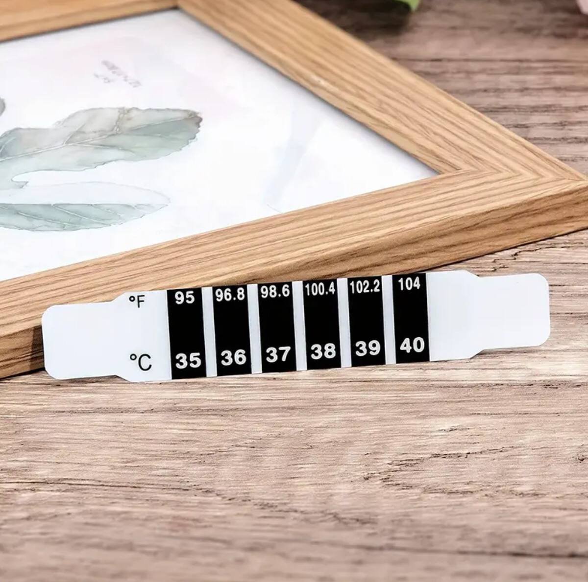 Forehead strip thermometer.