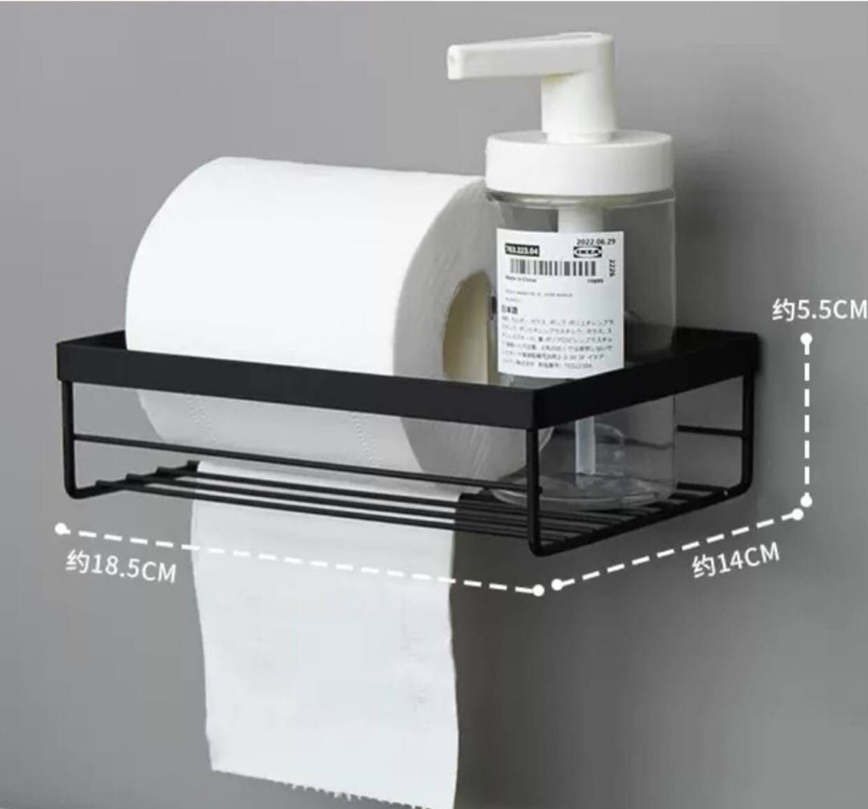 Punch free storage rack for toilet paper towel box